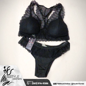 Black Lace Halter 2-Piece Lingerie Set Piece price: U$ 40,00