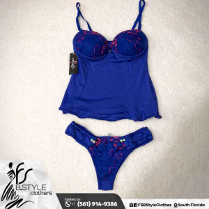 Blue +Multicolor 2 Piece Lingerie Set Piece Price: U$ 25,00 Size L