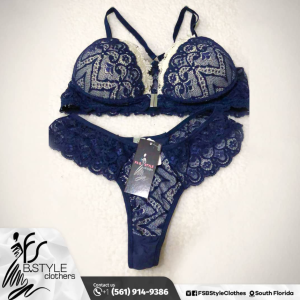 Blue 2-Piece Lace Lingerie Set Piece price: U$ 37,00