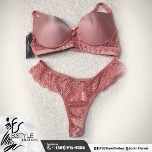 Deep Flesh Pink Lace 2 Piece Lingerie Piece price: U$ 32,00