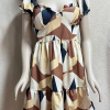 Frilly Dress Size M Multicolor + Earth Tones Abstract Print Size: M