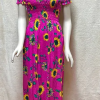 Long Dress Size M Sunflower Print Pink Off-the-Shoulder Neckline