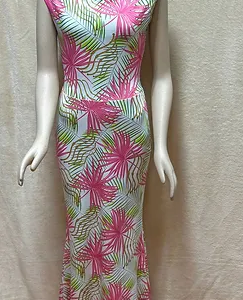 Long Dress Size M Tropical Leaf Print Multicolor Sleeveless