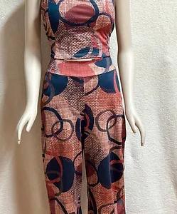 Sleeveless Cropped Set Size L Multicolor Circle Print