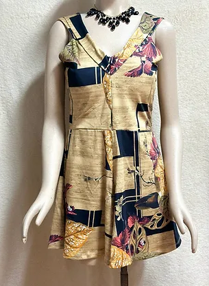 Sleeveless Dress Size L Multicolor + Earth Tone Print
