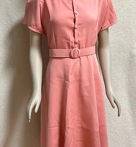 Dress Size M Pink Solid Color
