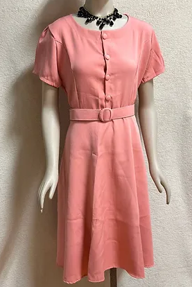 Dress Size M Pink Solid Color