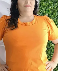 T-Shirt Orange Cotton Mesh MALHA 100% ALGODÃO