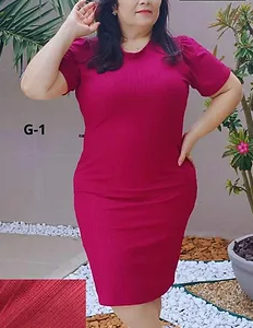 Vestido Solid Color Deep Magenta Sizes: G, G1