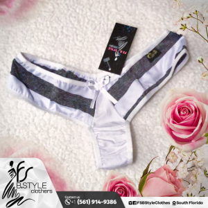 White + Grey Thong with Bowknot Piece price: U$ 8,00 Size M