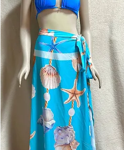 Skirt for all Occasions Turquois Seashell Print Size M