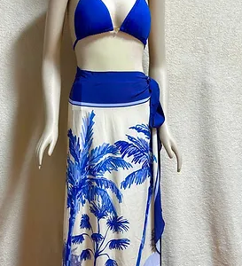 Skirt for all Occasions Blue + White Tropical Size M