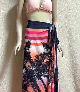 Skirt for all Occasions Pink + Orange + Black Tropical Size M